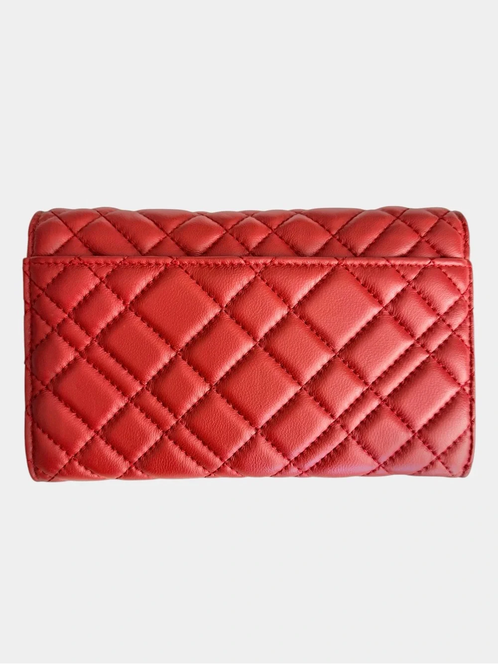 Kurt Geiger London Brixton Red Quilted Chain Wallet Leather Crossbody Small Bag